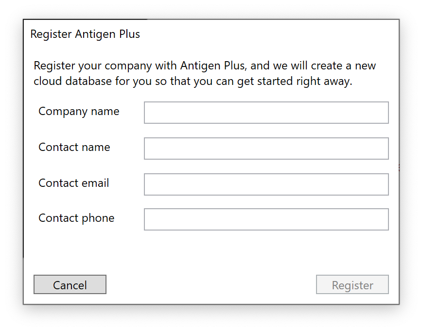 Register Antigen Plus
