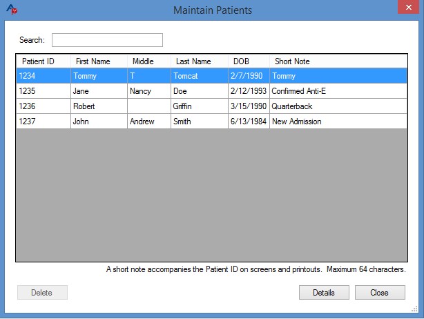 Maintain patients window