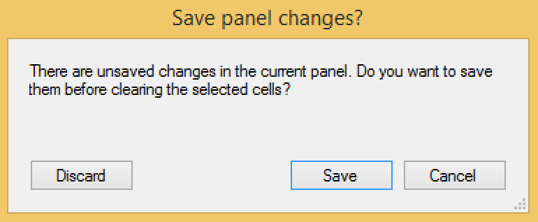 Save panel changes